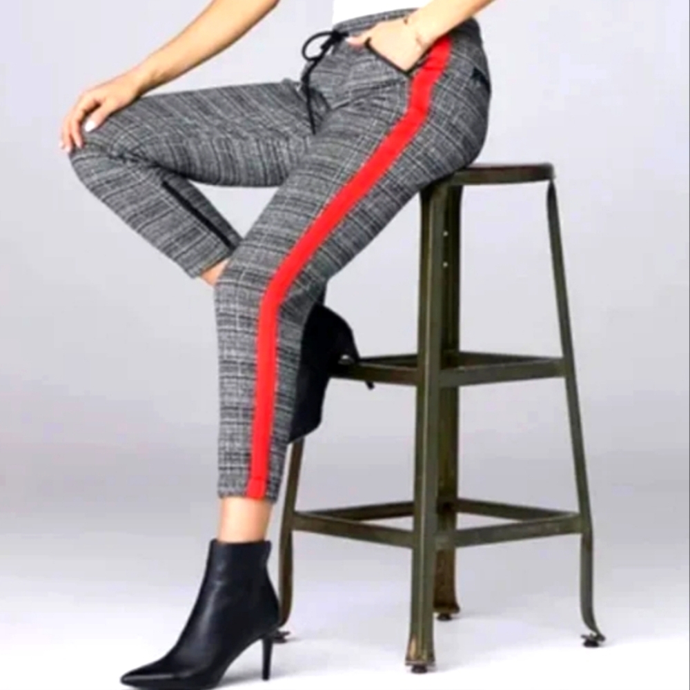 David Lerner + Evereve Slim Track Joggers, Elastic Waist, Herringbone, EUC!